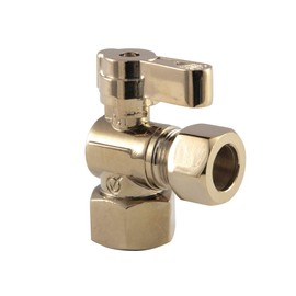 Kingston Brass KF4440PB 1/2" FIP X 1/2" OD Comp Angle Stop Valve, Polished Brass