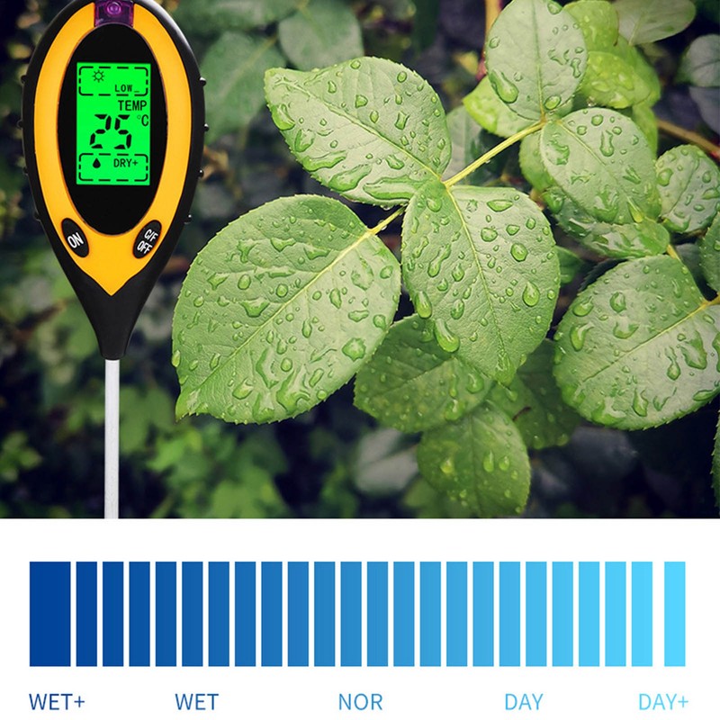 Soil Detector 4 in 1 Moisture Temperature PH Light Accurate