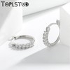 Silver Hoop Earrings for Women, 14k White Gold Cubic Zirconia