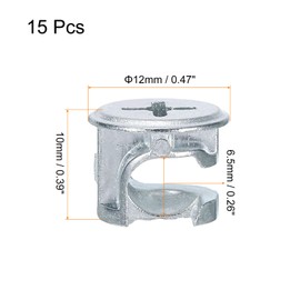 sourcing map Furniture Cam Lock Fasteners 12 x 10mm, 15Pcs Cam Lock Nut Connectors Fittings, Joint Connector Locking Nuts for Cabinet, Drawer, Wardrobe, Panel Connecting, White