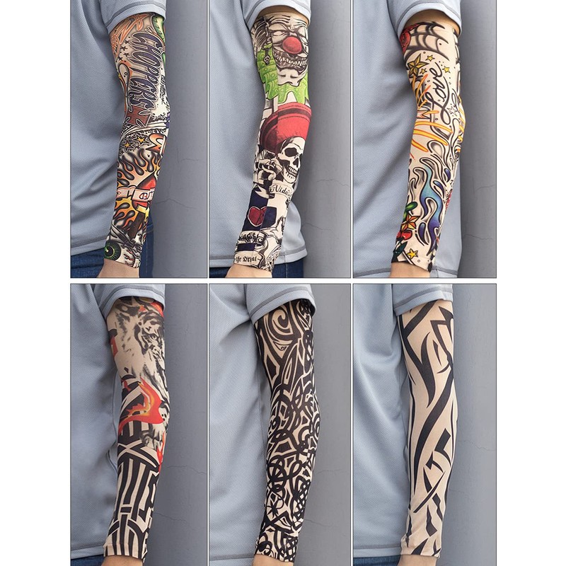 Kirozanny 12pcs Art Fake Temporary Tattoo Sun Protection Compression Arm