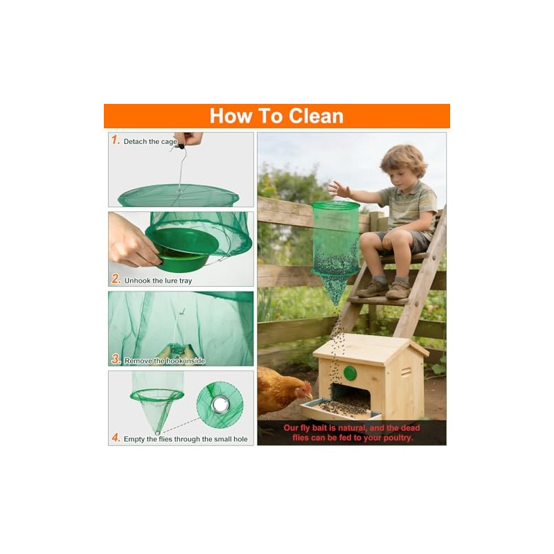4 Pack Fly Trap Fly Traps Outdoor Hanging, Fly Catcher