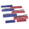 Magnetic Socket Organizer Set 8PCS Socket Trays Blue & Red