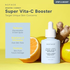 NUFACE | Super Super Vitamina C Booster Serum - Activador de Microcorriente Facial 30 ml | Gel Conductor Facial con Niacinamida | Gel Hidratante Facial - Completa tu Rutina de Skin Care Mujer