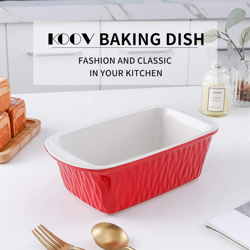 KOOV Ceramic Loaf Pan for Baking Bread, 9 x 5