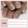 24Pcs Nude Press on Square Ombre Fake Nails - Pink