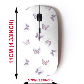 mouse inalámbrico 2.4G con bonito diseño de patrón para todos los portátiles y computadoras de computadora con nano receptor, femenino lindo