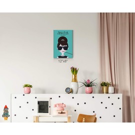 HB Art Design Audrey Hepburn Wall Art Illustration Quote Portrait Breakfast at Tiffany's Movie Canvas Wall Art Canvas Print Wall Decor Artwork Bedroom Decor Living Room Decor Made in The USA 12x8