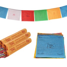 Tibet Buddhist Prayer Flag 9.5x11 inch 80 Flags, Prayer Flags Tibetan Prayer Flags Outdoor Decoration, 20PCS per roll, 4 Rolls