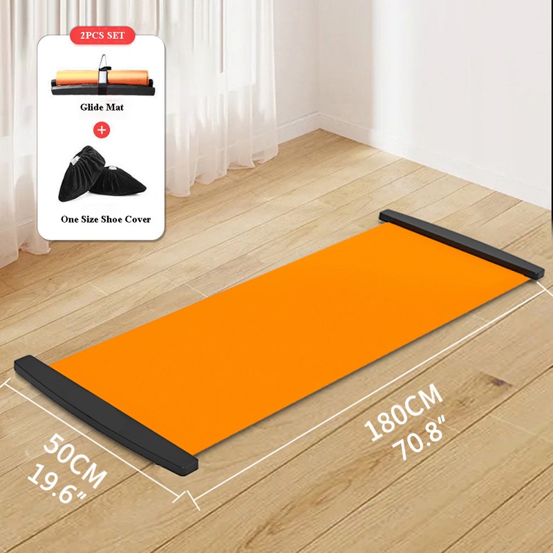 Slide Board with Shoe Cover Slimming Exercise Guide Slide Mat