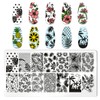 JERCLITY 6pcs Seaside Scenery Nail Stamping Plate Nail Stamping Kit