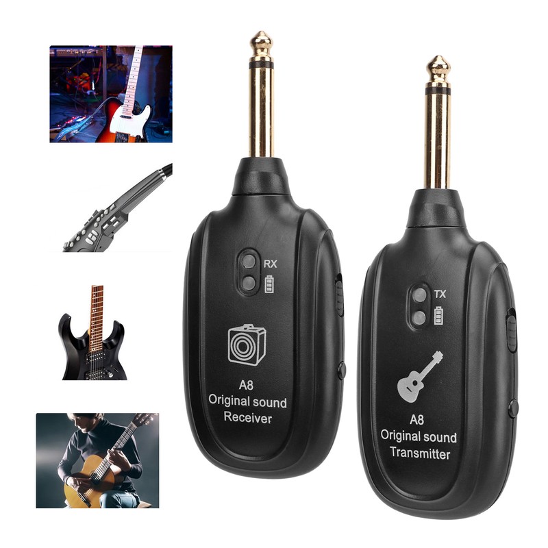 Wireless Guitar System 20Hz to 20KHz UHF Rechargeable Guitar Transmitter