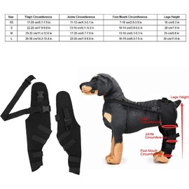 Pet Dog Hind Legs Protector, Adjustable Knee Brace Leg Support Dog Hock Brace Rear Leg Joint Wrap for Dogs Hind Legs Recover(XS-Black) (S-Black)