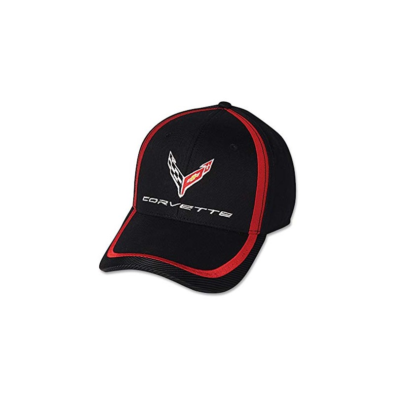 C8 Corvette Next Generation Red Stripe Accent Hat - Black