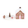 Pink Gingerbread House Incense Cone Burner - Festive Holiday Decor,