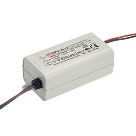 MeanWell, APV-16-12, LED transformer, constant voltage 15 W, 0-1.25 A, 12 V/DC, not dimmable, overload protection