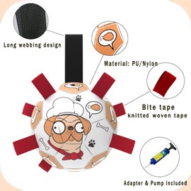 CHUKCHI Dog Toys Soccer Ball,Interactive Dog Toys for Tug of War,Dog Water Toy,Puppy Birthday Gifts,Durable Dog Balls for Small Medium & Large Dog（7.5 inch）