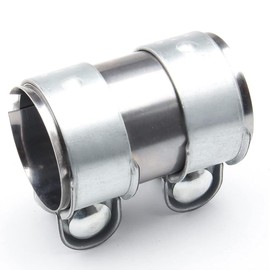 ENN LLC Stainless Steel Muffler Band Universal Exhaust Clamp Coupling Sleeve Pipe Connector Total Length 95mm (50mm)