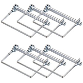 HYTEK Square Linchpin 1/4" x 2-3/4" (6 Pack) Carbon steel safety locking pin, wire lock cotter pin, locking retainer for Tractors Trailers Mowers, Constructional, Industrial & Agricultural equipment.