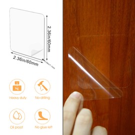 lasuroa 50pcs Double Sided Tape Squares, 2.36 Inch Double Sided Adhesive Pads for Mounting Sticky Tack for Wall Hanging Waterproof Square Tape for Indoor Outdoor (Clear)