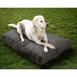 Sunbrella Double-Sided Dog Bed for Indoor/Outdoor Use, Easy Clean & Machine Washable Cover, Chew-Proof, Multipurpose Pet Mat for Dogs & Cats, Small (26”x18”x 3"), Polyester, Charcoal Grey
