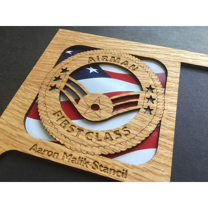 US Air Force Picture Frame (8x10 Layout C, Honey)