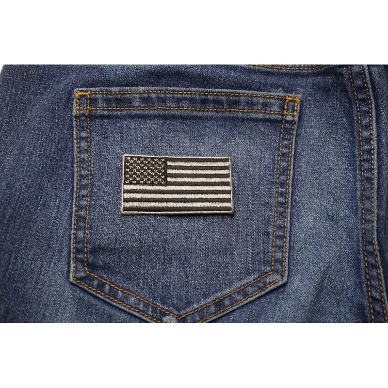 Ivamis US Flag Patch Black and Gray 2.5 Inch- 2.5x1.4