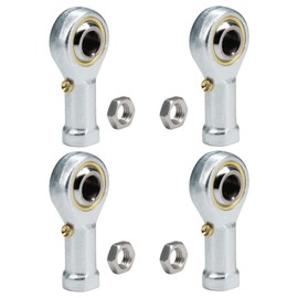 Zeberoxyz Pack of 4 PHSB5 Rod End Bearings 5/16 Inch Bore Pre-Lubricated Bearings 5/16-24 Female Thread Right Hand with Jam Nut