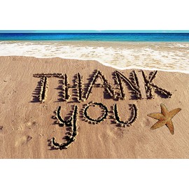 Stonehouse Collection Beach Thank You Postcards - 4 x 6 Beach Sand Postcards - 40 Thank You Postcards - USA Made