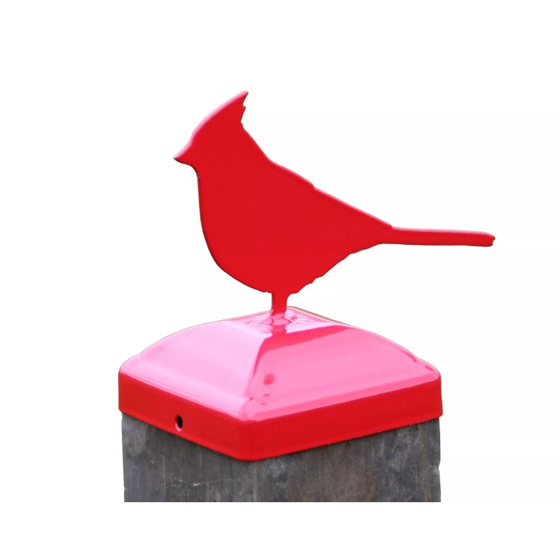 Madison Iron and Wood Cardinal Fence Post Cap, Redbird 4x4