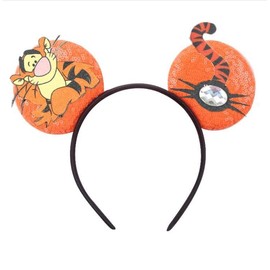 Batsysm Mouse Ear Headband with Tiger Tail, Party Prop Hairband for Unisex Adult and Children