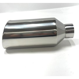 Gearhead Performance Ford Truck Rolled Exhaust Tip Angle Cut 2.5" Inlet 5" Outlet 12" Long