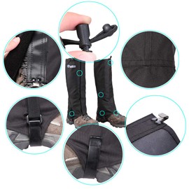MAGARROW Outdoor Waterproof Gaiters Leg Gaiters Adult Snow Gaiters Waterproof Shoe Cover for Hiking Climbing Hiking (Black) (M, Black)
