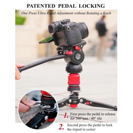 IFOOTAGE Cobra 3 Monopod Base with Pedal, Mini Tabletop Desktop Tripod, Aluminum Low Profile Base Monopod Tripod Base, Payload 17.6 lbs, Base-P