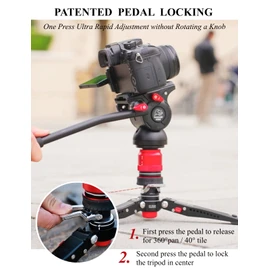 IFOOTAGE Cobra 3 Monopod Base with Pedal, Mini Tabletop Desktop Tripod, Aluminum Low Profile Base Monopod Tripod Base, Payload 17.6 lbs, Base-P
