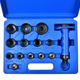 GOLD DEER 14 Pieces Hole Punch Set with Pin Point Punch SAE & Metric 3/16"-1-3/8"& 5mm-35mm Sharp Hollow Hole Punch Kit Gasket Punch Set Gasket Cutting Puncher Foam Cutter