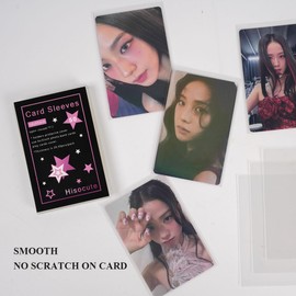 DomiDomi 300 Packs Photocard Sleeves, 58 x 89 mm 200 Microns Kpop Clear Sleeves Idol Photo Cards Transparent Protector Trading Cards Shield Cover (Transparent)