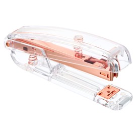 PATIKIL Acrylic Stapler, Portable Stylish Manual Effortless Desktop Accessories Stapler for Classroom Home Office Desk, Rose Gold