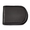 Genuine Cowhide Smooth Black Leather Magnetic Money Clip