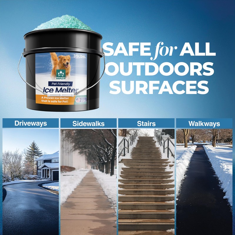 Maple99 Pet Safe Ice Melt Safe for Concrete 35 lb