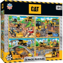 MasterPieces – Jigsaw Puzzle Set for Kids 6+ Years, 4-Pack of 100 Pieces, Educational and Fun Game, Caterpillar Collection, Gift Idea for Children, 8" x 10