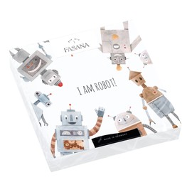 20 Napkins Robot in a Circle | Children's Birthday | Boy | Girl | Theme Party | Table Decoration | Decoupage | Decoupage | Decoupage | Decoupage | 33 x 33 cm