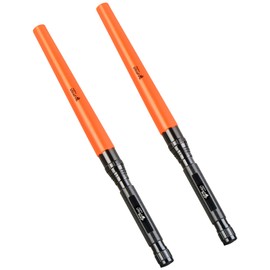 ULTRAFIRE 18-Inch Signal Traffic Wand Safty LED Flashlight, 1000 Lumen with Red Flashing Mode, Orange Finish, 3 Modes Marshaling Wands for Traffic Control Parking Airport Camping Emergency