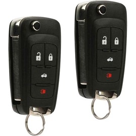Car Key Fob Keyless Entry Remote Flip fits 2010-2017 Buick Allure Encore Lacrosse Regal Verano/Chevy Camaro Cruze Equinox Impala Malibu Sonic/GMC Terrain (OHT01060512), Set of 2