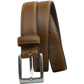 Silver Square Titanium Tan Belt - 36"