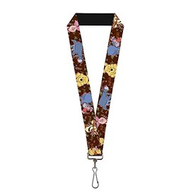 Buckle-Down unisex adults Lanyard - 1.0 Winnie the Pooh Character Poses Key Chain, Multicolor, One Size US