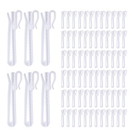 80 Pcs Plastic Curtain Hooks, Adjustable Pinch Pleat Hooks, Ratchet System Pinch Pleat Curtain Hooks for Window Curtain, Door Curtain and Shower Curtain (90mm/3.54inch)