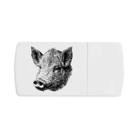 'Wild Boar Portrait' Pill Box with Tablet Splitter (PI00032937)