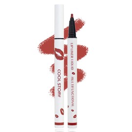 YUANLI Lip Stain Marker Pen, Lip Liner and Lipstick 2 in 1, Long Lasting Waterproof Matte Lip Tint Stain for Women, Hydrating and Waterproof 24 Hour Lip Liner Pencil & Liquid Lipstick - 01