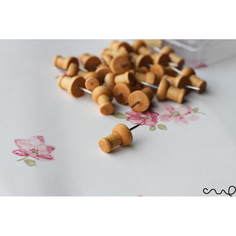 redchocol8® Wooden Push Pins (A Pack of 25 pins) Natural